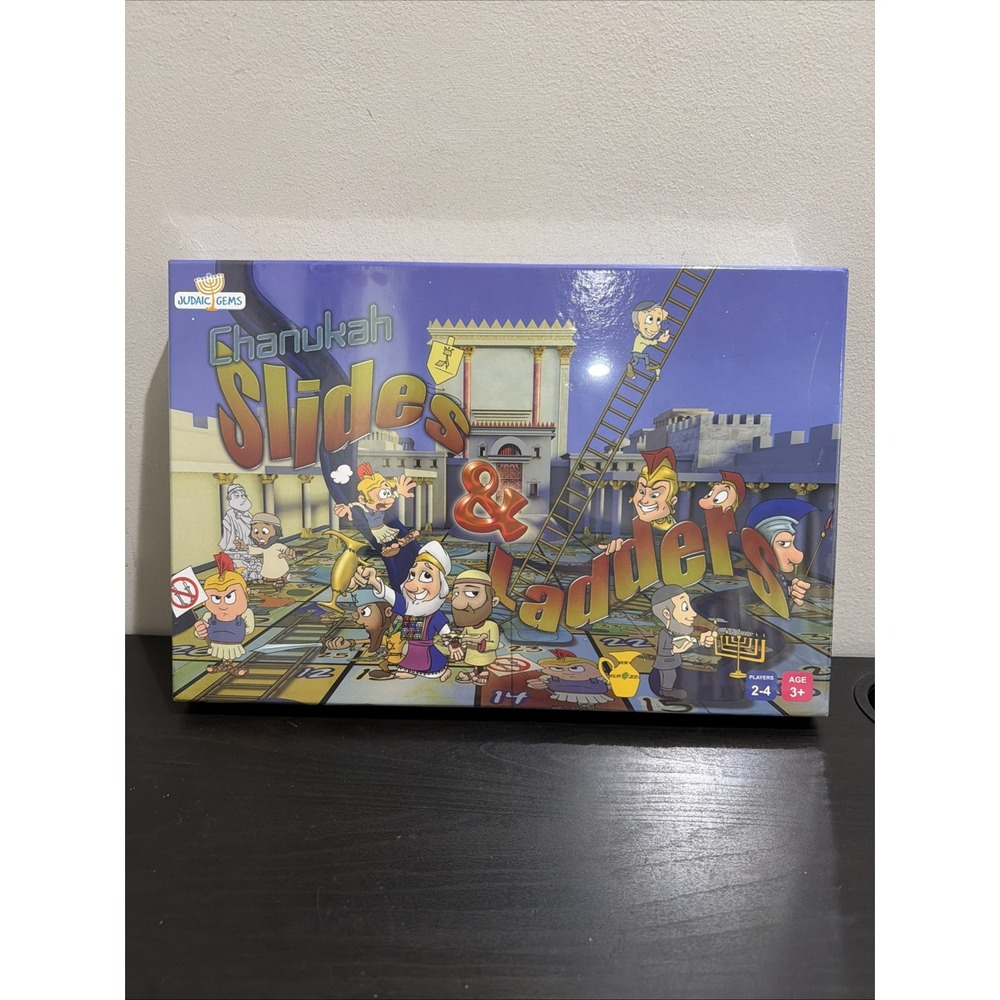 Judaic Gems Chanukah Slides & Ladders Board Game Players 2-4 Age 3+ Brand New
